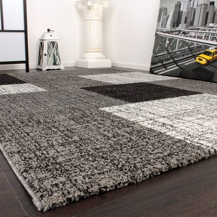 Flycarpets Laagpolig Modern Vloerkleed Modilia - Geblokt - Grijs