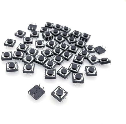 Mini 4-pin 12mm Tactiele Drukknop: 50 Stuks Micro-Schakelaars voor PCB Montage
