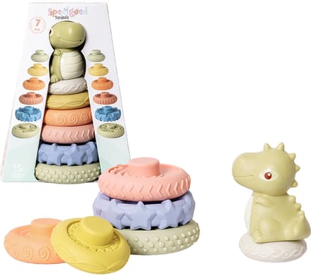 Speelgoedtopdeals - BIOplastic Stapeltoren Dino - Duurzaam Speelgoed
