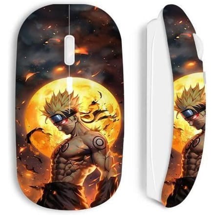 Souris sans fil - MANIACASE - Dark Naruto - 3D - Blanche - Nano récepteur USB