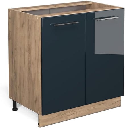 Keukenonderkast Hoogglans Donkerblauw 80 cm Zonder Werkblad