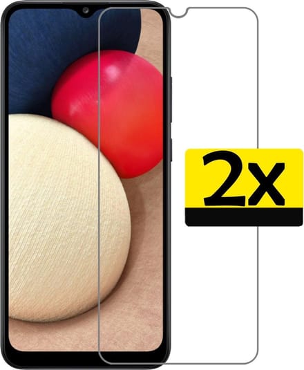 Screenprotector - Geschikt voor Samsung Galaxy A02s - 2 Stuks - Extra Sterk - Beschermglas - Gehard Glas - Tempered Glass - Screen Protector