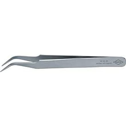 Precisie-pincet L.120 mm, 45 graden, gebogen, roestvrij staal, antimagnetisch KNI