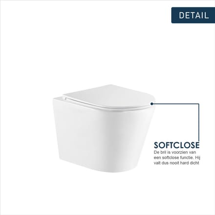 FugaFlow Lamas hangtoilet – Toiletpot – Inclusief zitting – Wit Mat
