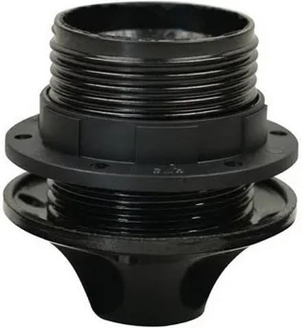 EDM Lamphouder met Kraag + Ring - E27 - Zwart