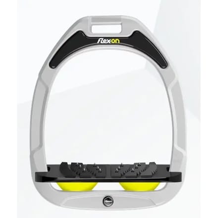 Ultra Grip Inclinatieve Stijgbeugels Wit/Zwart/Geel Flex-On Green Composite