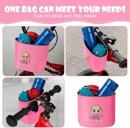 Stuurtas voor kinderen met reflecterende strip - Roze - Fietsaccessoire voor kinderen