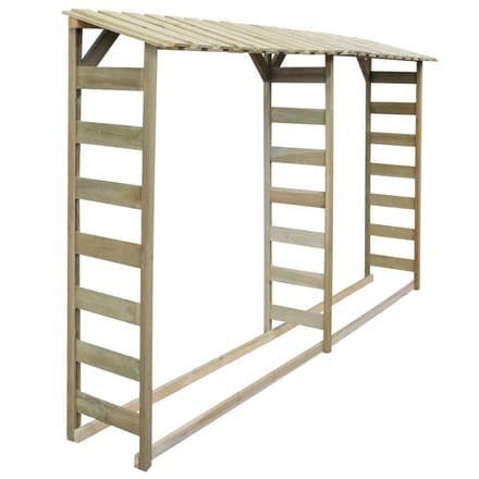 vidaXL - Haardhoutopslag - dubbel - 300x44x176 - cm - geïmpregneerd - grenenhout