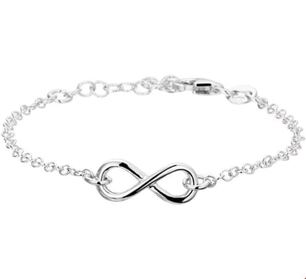 armband infinity 17 + 2 cm zilver gerhodineerd 1318800