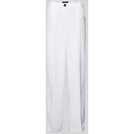 Wide fit stoffen broek van een mix van viscose en linnen