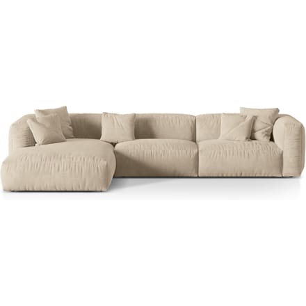3-zits hoekbank Martina links velvet | Micadoni