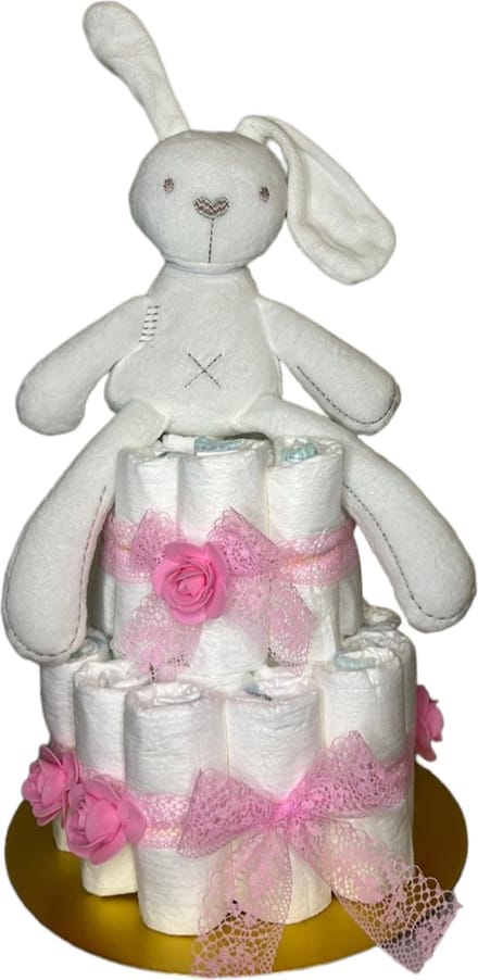 Luiertaart meisje - A-merk pampers, inclusief gratis cadeautje