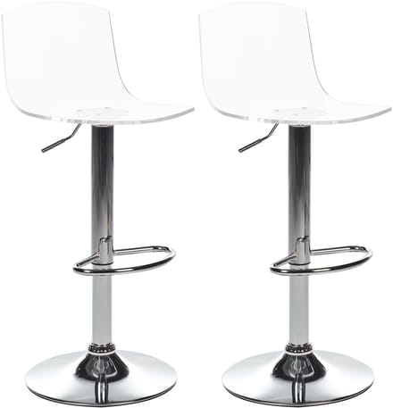 IMOLA - Barkruk verstelbaar set van 2 - Transparant - Acryl