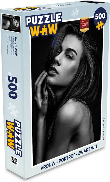 Puzzel Vrouw - Portret - Zwart wit - Legpuzzel - Puzzel 500 stukjes