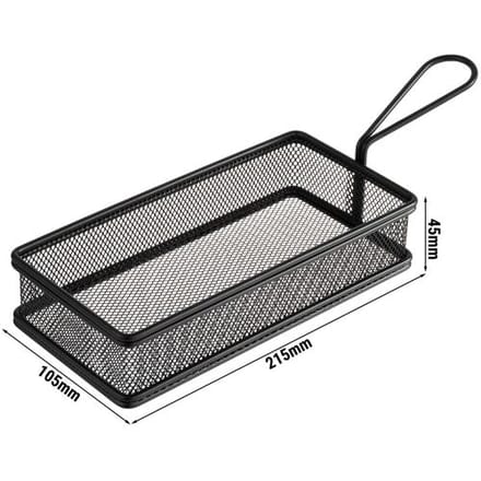 GGM Gastro (6 Stück) Servier Frittierkorb - SNACKHOLDER - Edelstahl - 215x105mm - Schwarz