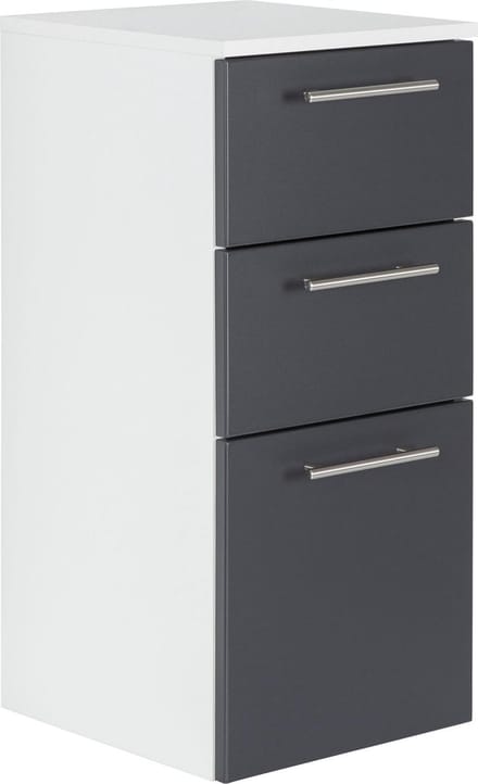 Badkamerkast Ivar Antraciet - Wit - Breedte 35.2 cm - Hoogte 75 cm - Diepte 36.8 cm