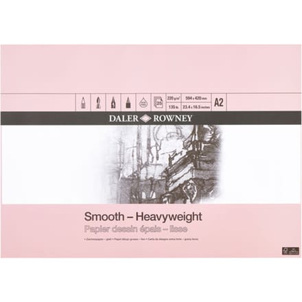 Tekenpapier Daler-Rowney Smooth Heavyweight 220gr A2 natuurlijk wit
