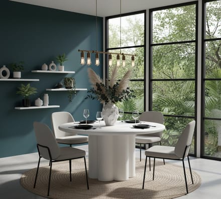 Ronde eetkamertafel modern wit MDF - Wit - Novihome