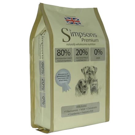 2x12kg 80/20 Gemengd Vlees & Vis Simpsons Premium Hondenvoer