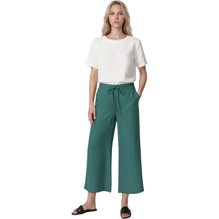 Damesbroek met wijde pijpen Haris Cotton Essentials Drawstring Waist