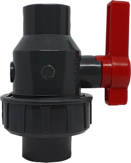 PVC kogelkraan 1/2" binnendraad - DN20 - enkele wartel