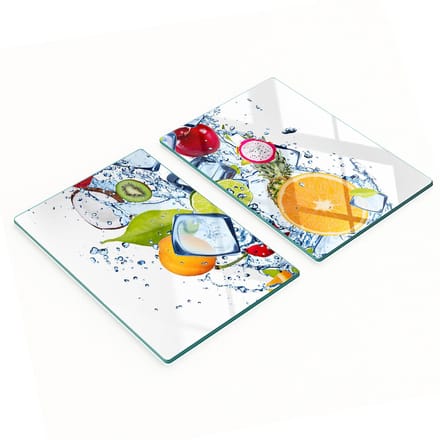 Decoratieve glazen serveerplanken voor snacks, fruit en ijs, 2x40x52 cm