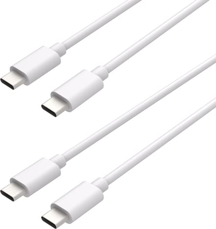 Cazy uSB C naar USB C Kabel - Oplader - Oplaadkabel Geschikt voor iPhone / Samsung oplader - Fast Charge - Oplaadkabel - 150cm - Wit - 2 stuks