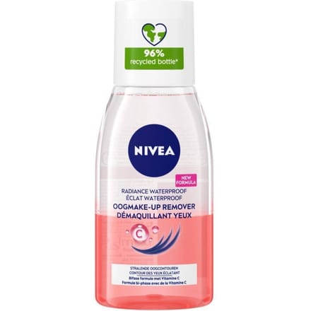 NIVEA Stralend Waterproof Oogmake-up Remover - Geschikt voor waterproof make-up - Cleanser Met Vitamine C - 125 ml