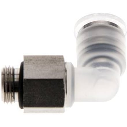 6mm x G1/8'' 90 graden L-verbinding PA/RVS Insteekfitting Buitendraad Draaibaar EPDM