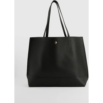 boohoo Dames Grote Popper Tote Shopper Tas | Zwart