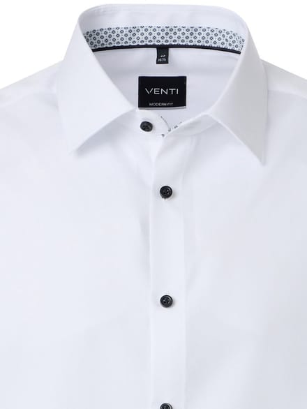 Venti Heren Overhemd Kent Boord Modern Fit 226110890-001 Wit - M