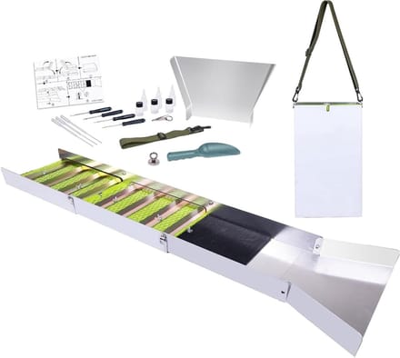 Goudzoek Set - Sluiskast Uitrusting - Rivier Verkenning - Opvouwbaar Aluminium - 50 Inch - Grijs