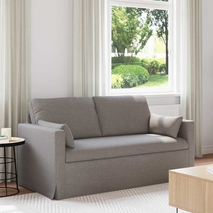 vidaXL - Bank - 2-zits - Taupe - 158 - x - 78 - x - 80 - cm - Stof