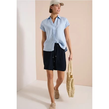 High Waist shorts met Wide Legs en structuur