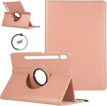LuxeBass Tablet hoesje 360 geschikt voor Samsung Galaxy Tab S8 Plus - Rosegoud