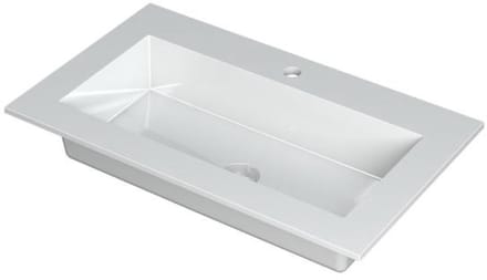 INK Kraft Wastafel Enkele Bak 1 Kraangat - 800x450x10 mm - Glans Wit