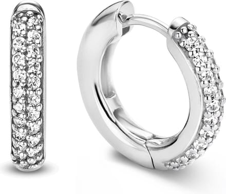 TI SENTO Dames Oorbellen - 925 zilver - Zirconia wit - 7557ZI