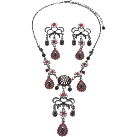 Behave – Sieradenset – Rood – Gunmetal – Barok – Statement – Avondlook