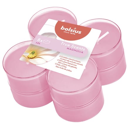 Bolsius Maxi Waxinelichtjes True Scents Magnolia 8 Stuks
