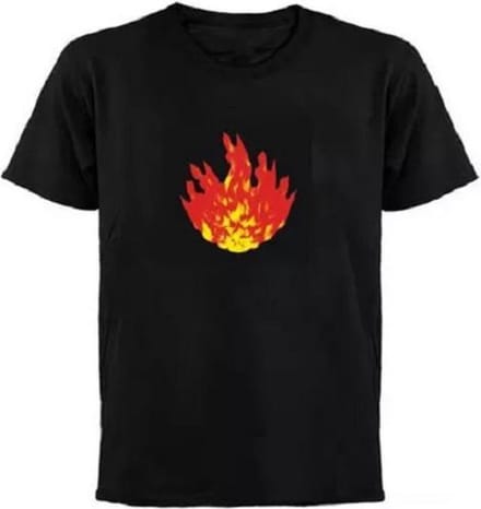 LED T-shirt Equalizer - Vuur - XS