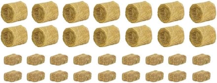 Hooibalen Set - Rond Vierkant - Modelbouw Landschap - Gedetailleerde Miniatuur - 32 Stuks - Wit