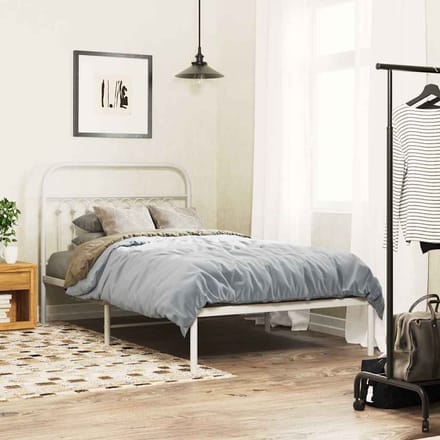 vidaXL - Vervangend - hoofdbord - 100 - cm - metaal - wit