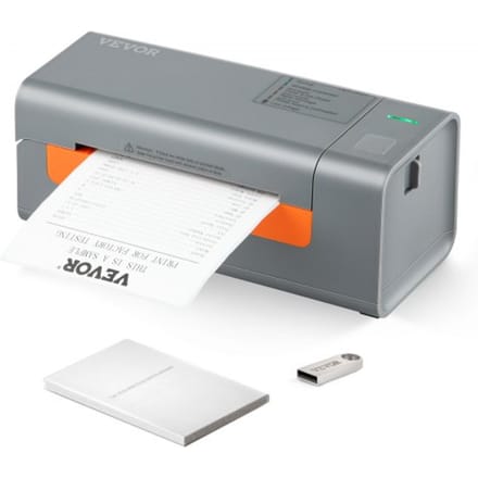 VEVOR Labelprinter 40-108mm Thermische printer 203DPI Labelprinter 150mm/s Verzendlabelprinter Directe thermische labelprinter USB Automatische labelherkenning Windows Mac OS Linux Chromebook