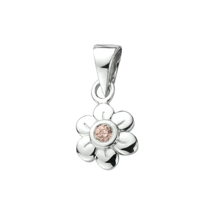 Zilver Gerhodineerde Hanger bloem zirkonia 1330245