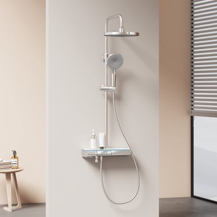 EMKE Doucheset F25 - Thermostaat - Digitale Display - Sfeerverlichting - Regendouche 25cm - Handdouche 13cm