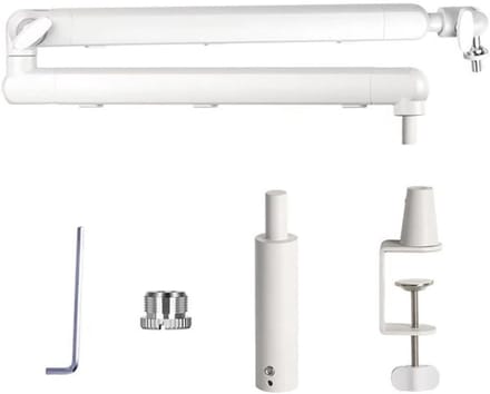 Microfoon Arm - Boom Arm Statief - Opnemen en Streamen - Zelfnivellerend - 74 cm - Wit