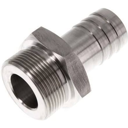 G 1 1/2'' Buitendraad x 32mm RVS Slangpilaar 40 Bar