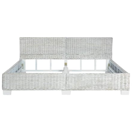 vidaXL - Bedframe - natuurlijk - rattan - grijs - 180x200 - cm