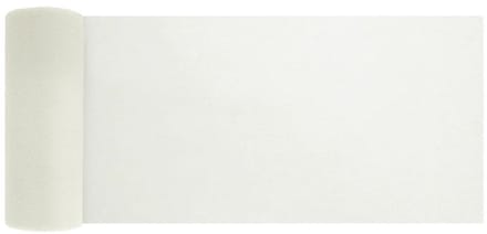 Smalle tule rol tafelloper in crème 15cm x 9m