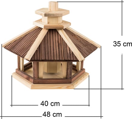 Vogelvoederhuis Luxe zeshoek/roodbruin, vogelhuis, vogelhuis, vogel, hout